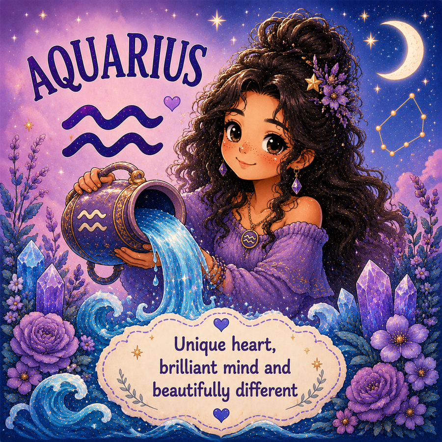 Cute Aquarius star sign magnet