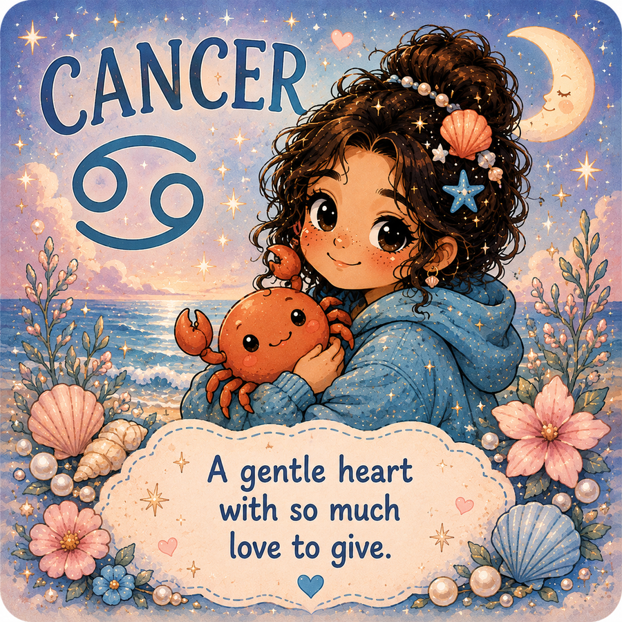 Cute Cancer star sign magnet