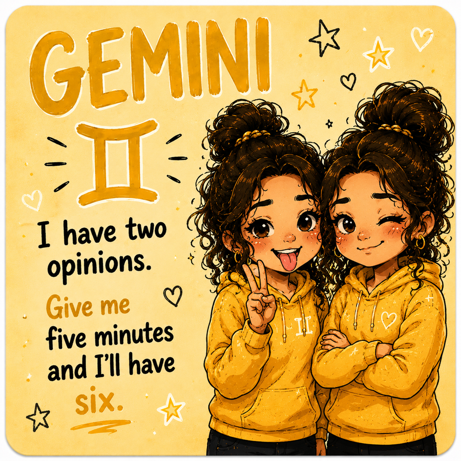 Funny Gemini star sign magnet