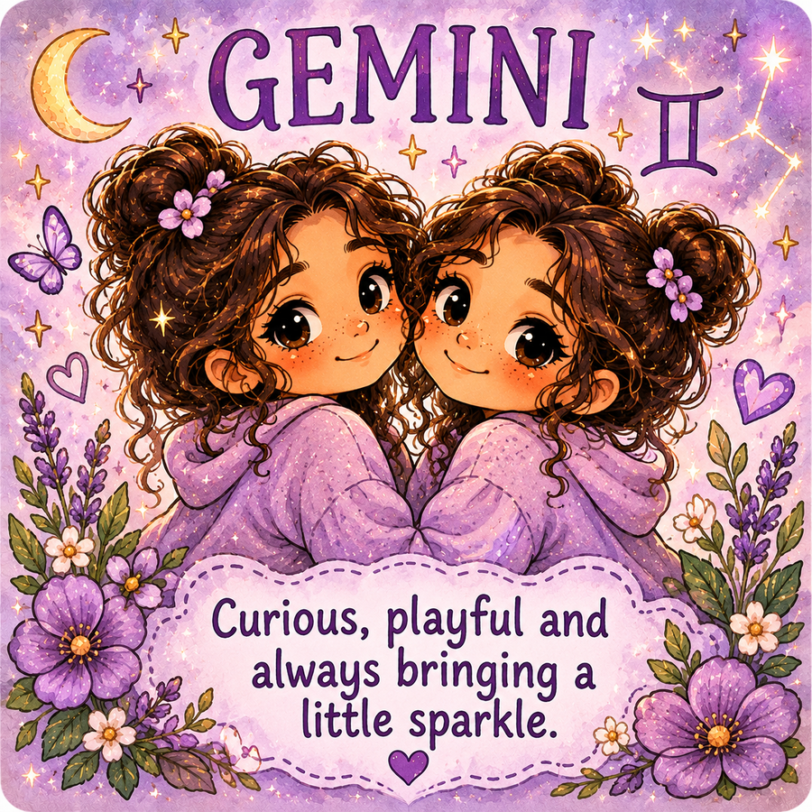 Cute Gemini star sign magnet