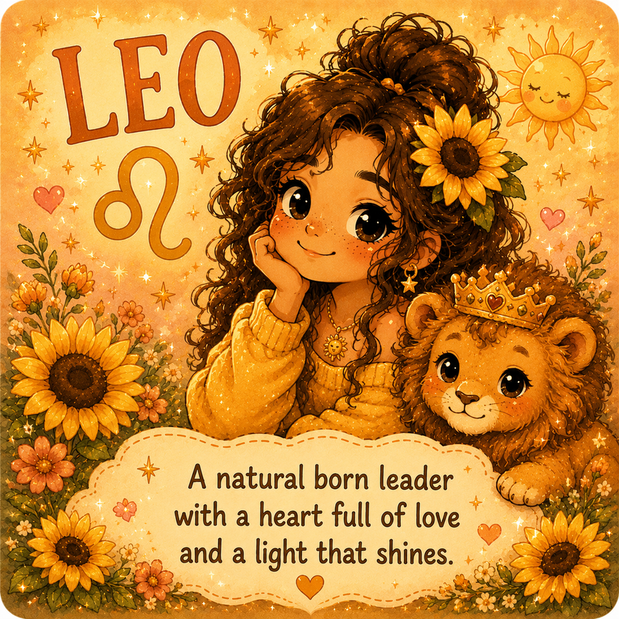 Cute Leo star sign magnet
