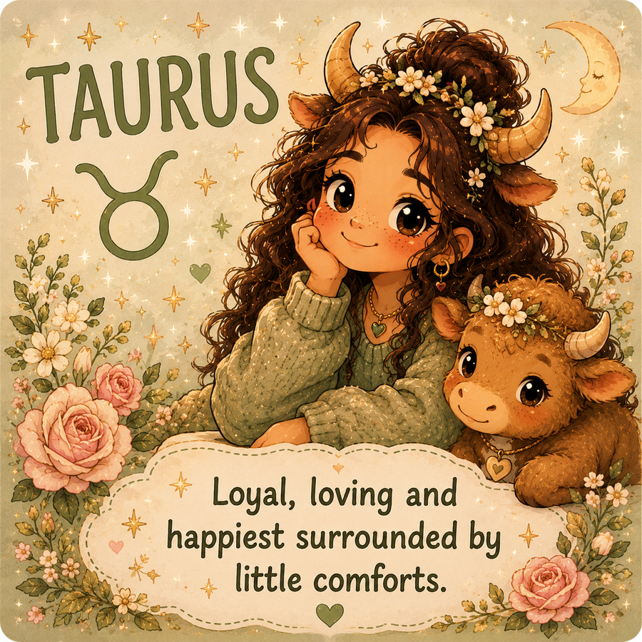Cute Taurus star sign magnet